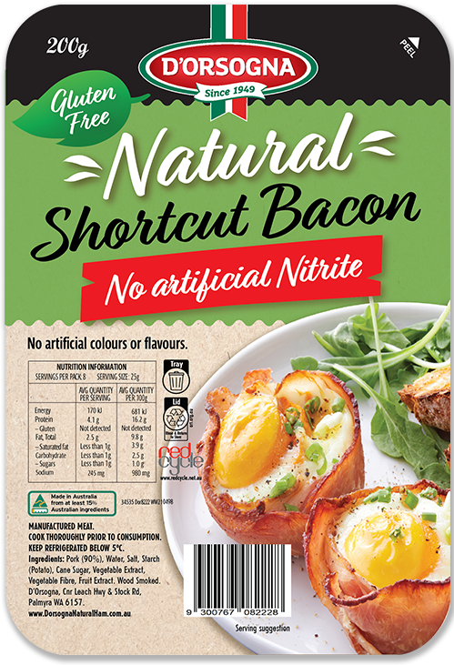 Image of Natural Shortcut Bacon 200g pack