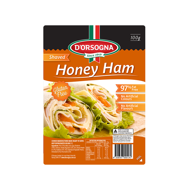 Family Classic Honey Ham shaved 100g – D’Orsogna