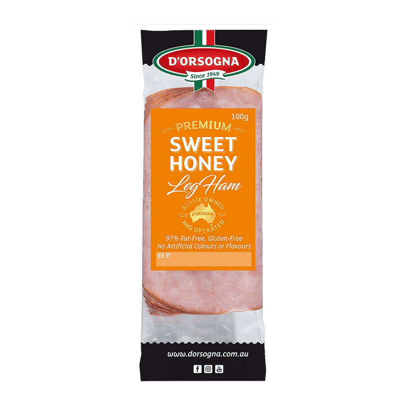 Premium Sweet Honey Leg Ham 100g – D’Orsogna