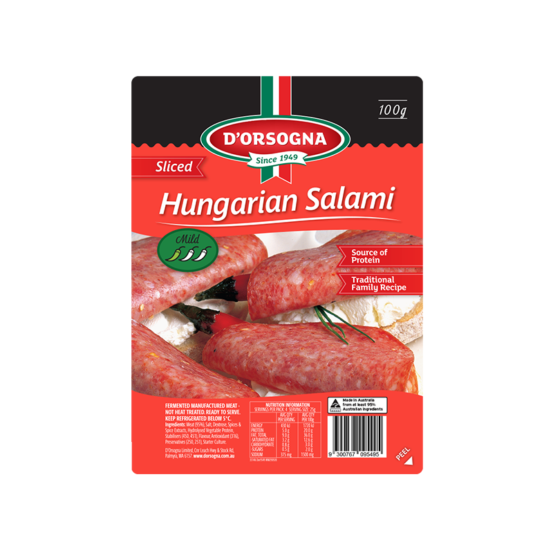 Family Classic Hungarian Salami Mild sliced 100g – D'Orsogna