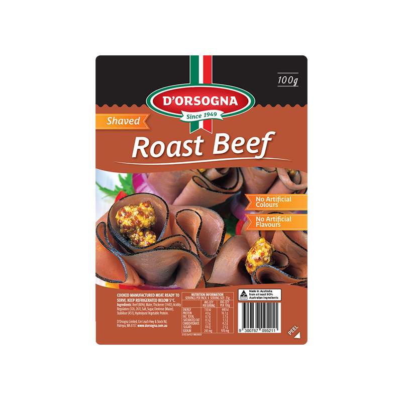 Family Classic Roast Beef shaved 100g – D'Orsogna