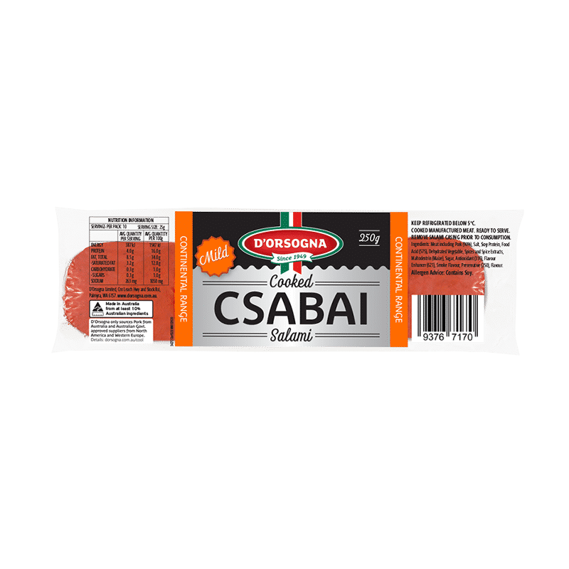 Cooked Csabai Salami Mild 250g