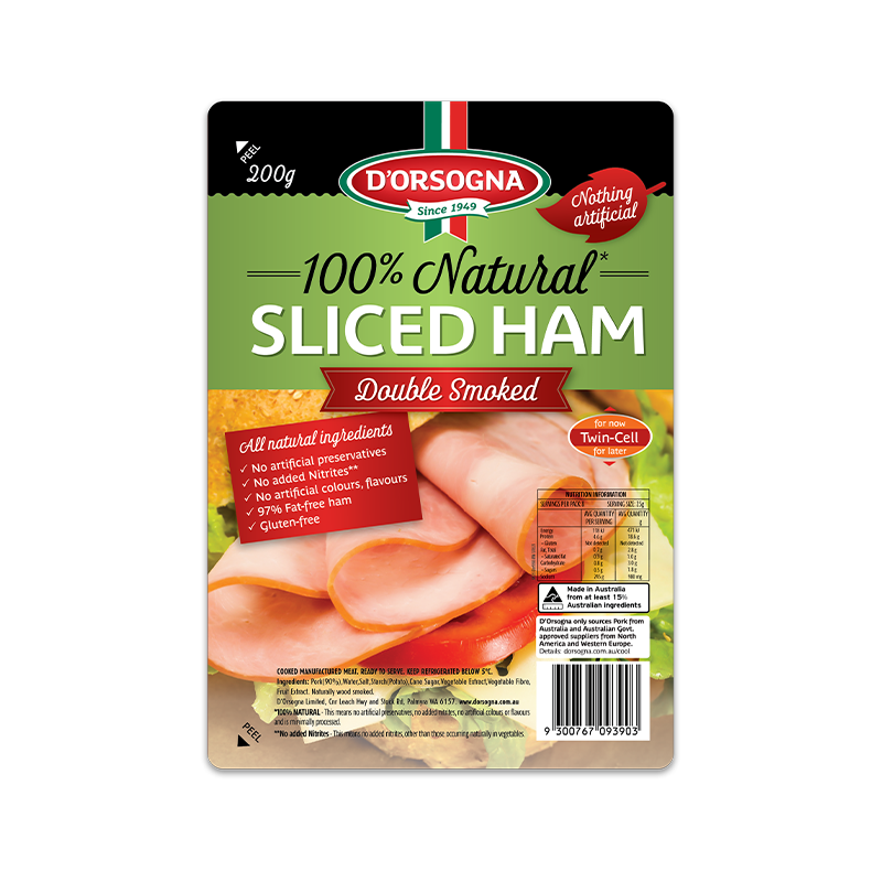 100% Natural Double Smoked Ham 200g