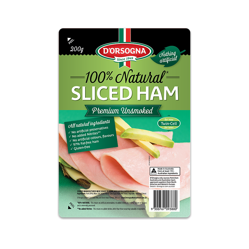 100% Natural Premium Unsmoked Ham 200g