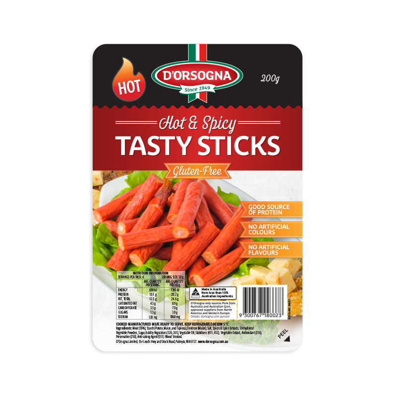 Tasty Sticks Hot & Spicy 200g