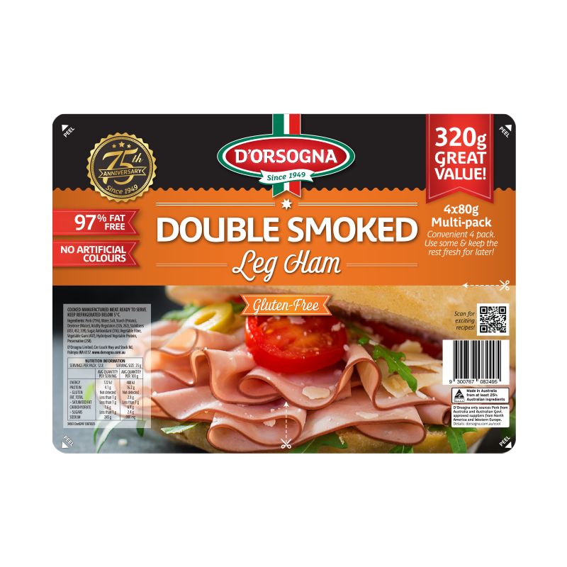 Double Smoked Leg Ham Quad Pack 320g