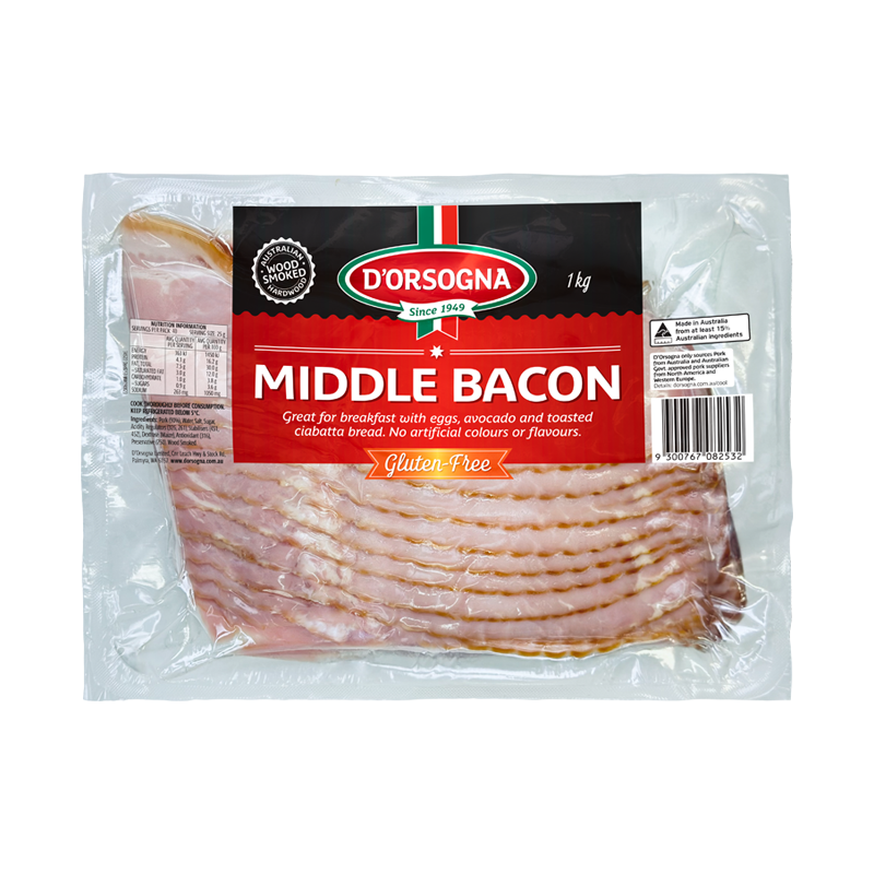 Image of Middle Bacon 1KG pack