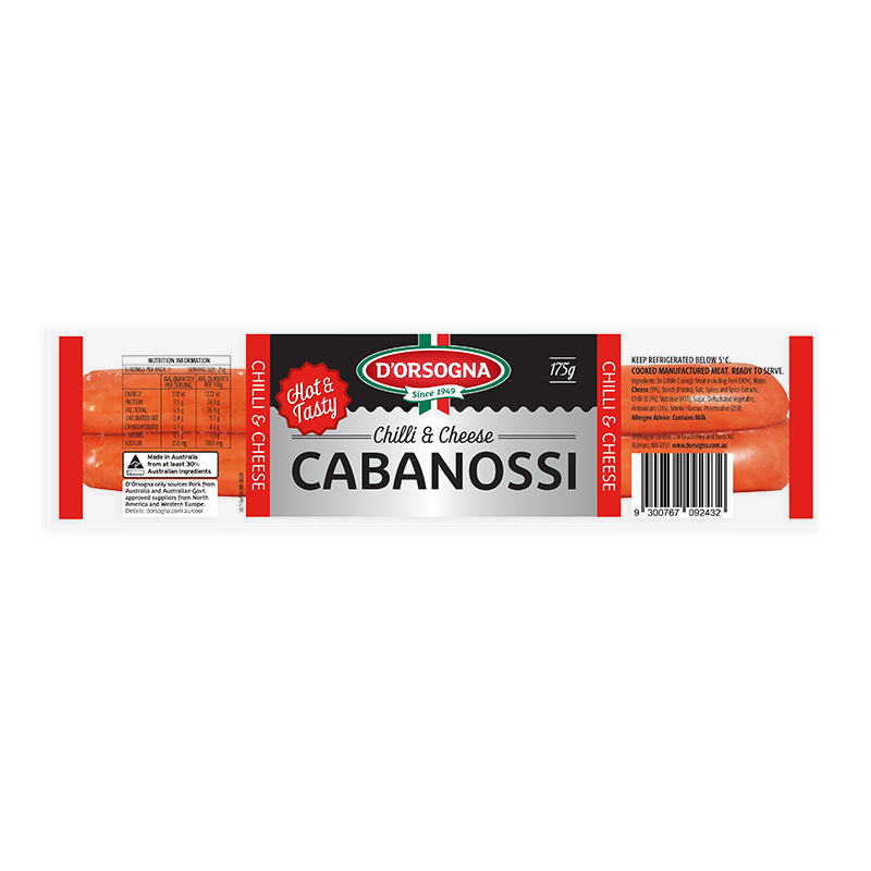 Chilli & Cheese Cabanossi 175g