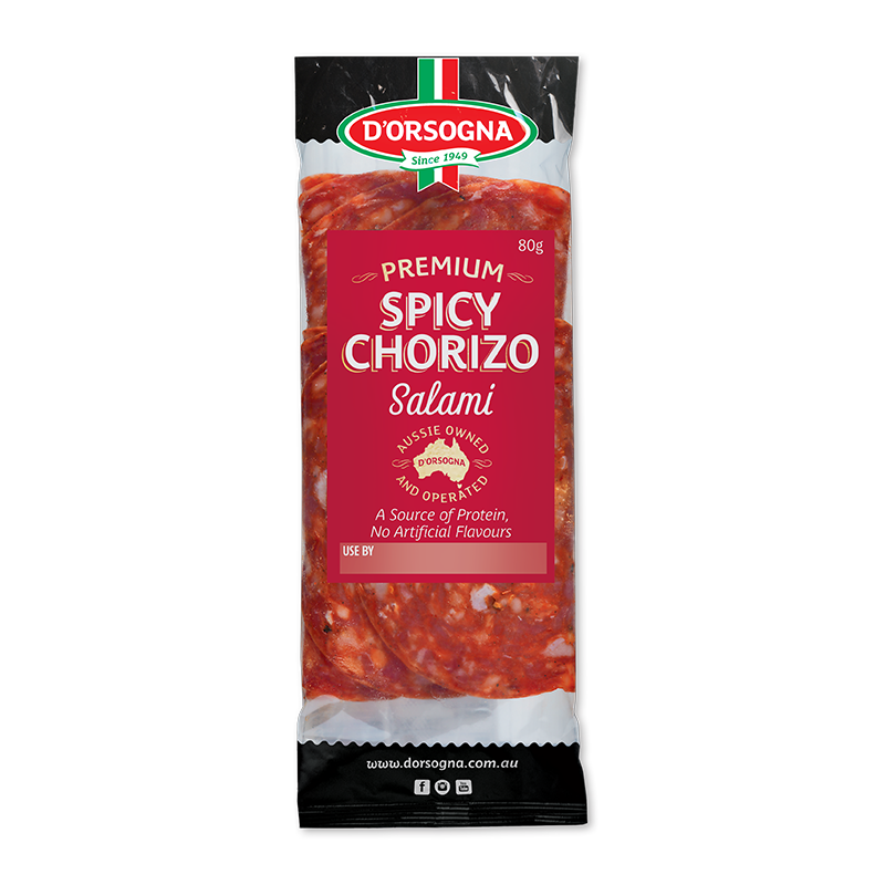 Image of spicy chorizo salami pack