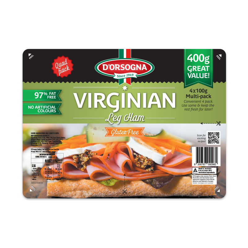 Virginian Leg Ham Quad pack 400g