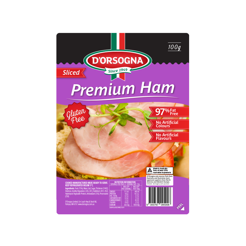 9500 - Premium Ham Sliced 100g