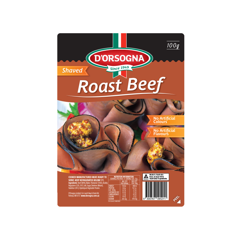 Family Classic Roast Beef Shaved 100g