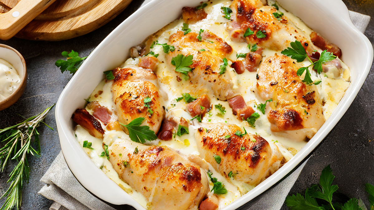 Creamy Baked Chicken with Bacon Recipe