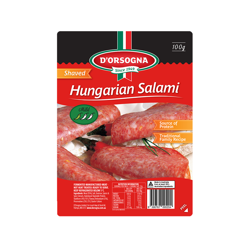 Family Classic Hungarian Salami Mild shaved 100g – D'Orsogna