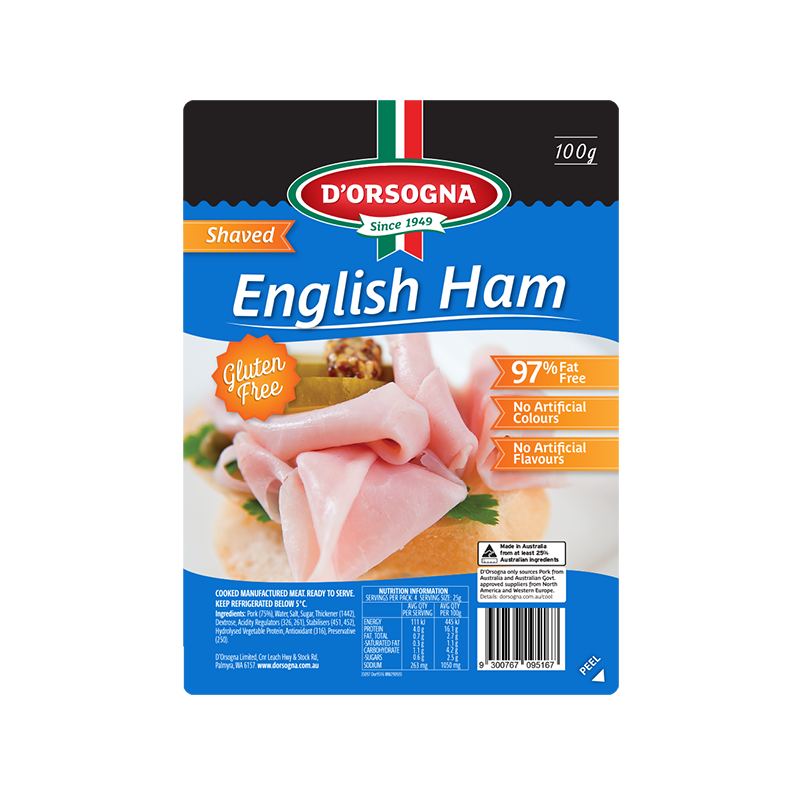Family Classic English Ham shaved 100g – D'Orsogna