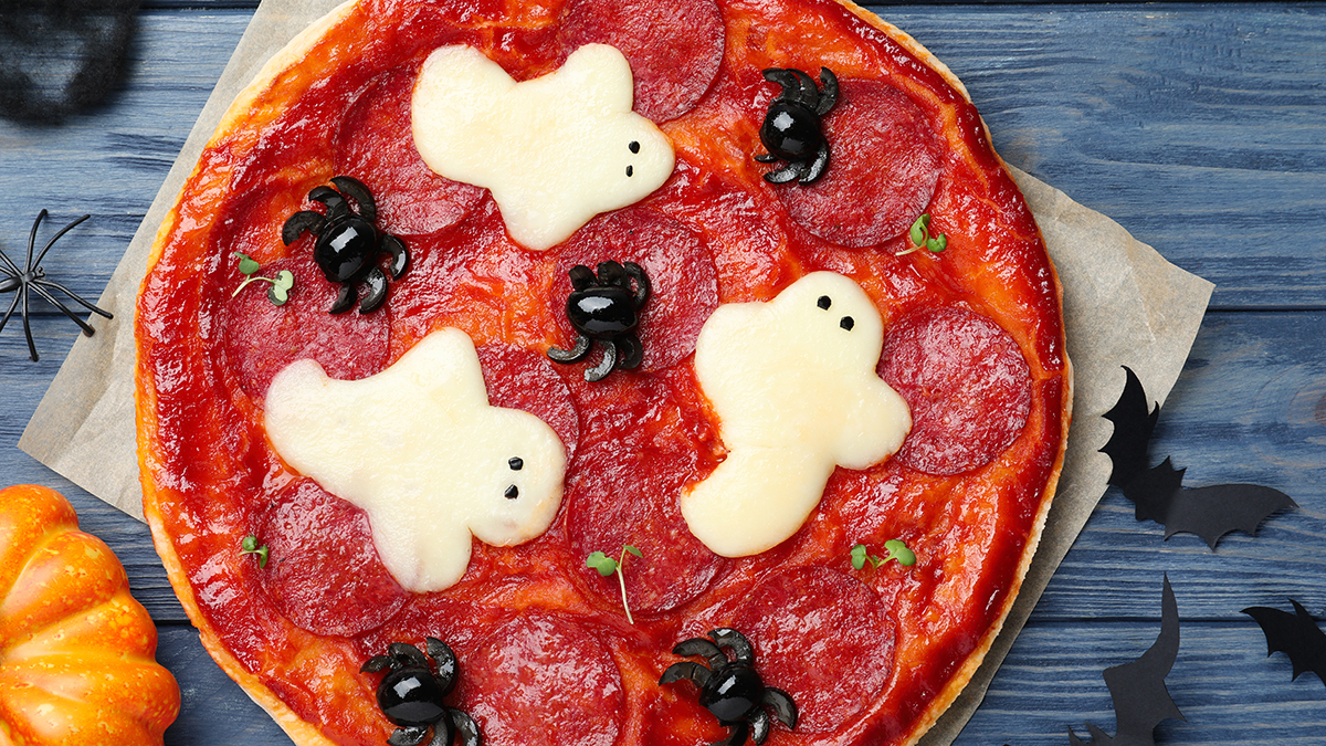 Ghostly Pepperoni Pizza