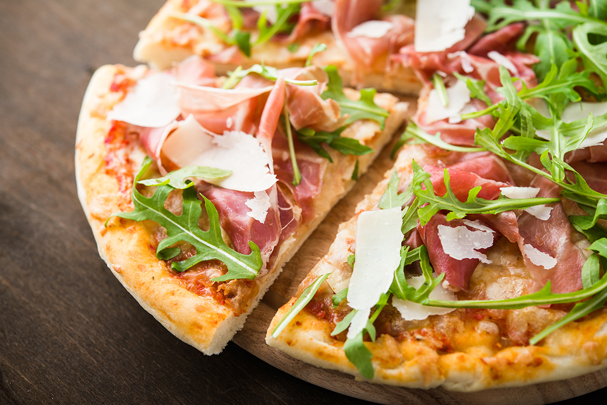 Ham and Rocket Pizza with Chilli Jam