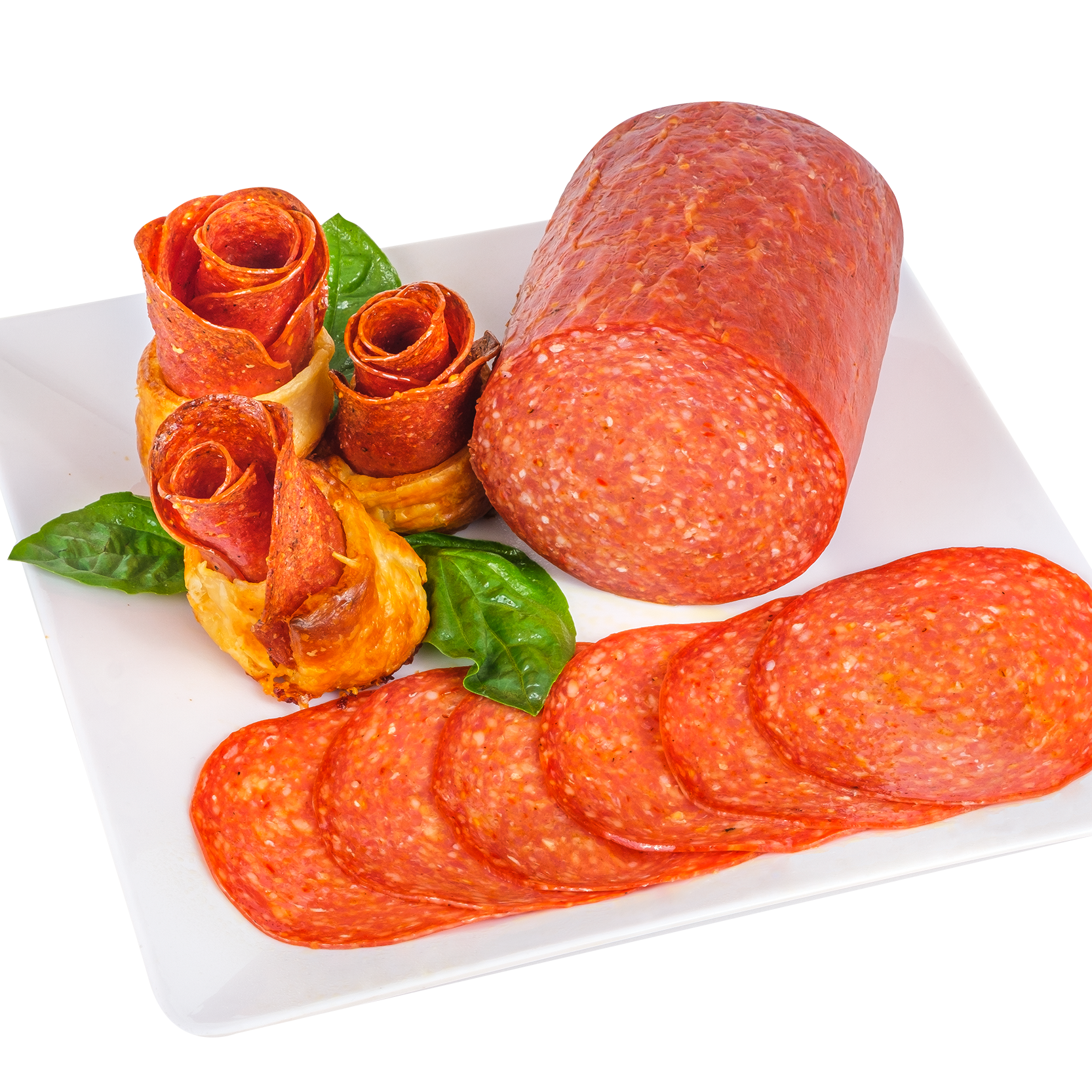 Hungarian Salami Log with Slices