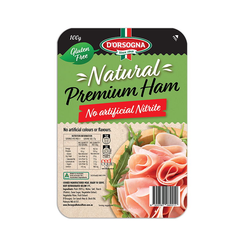 Natural Premium Ham 100g with shadow