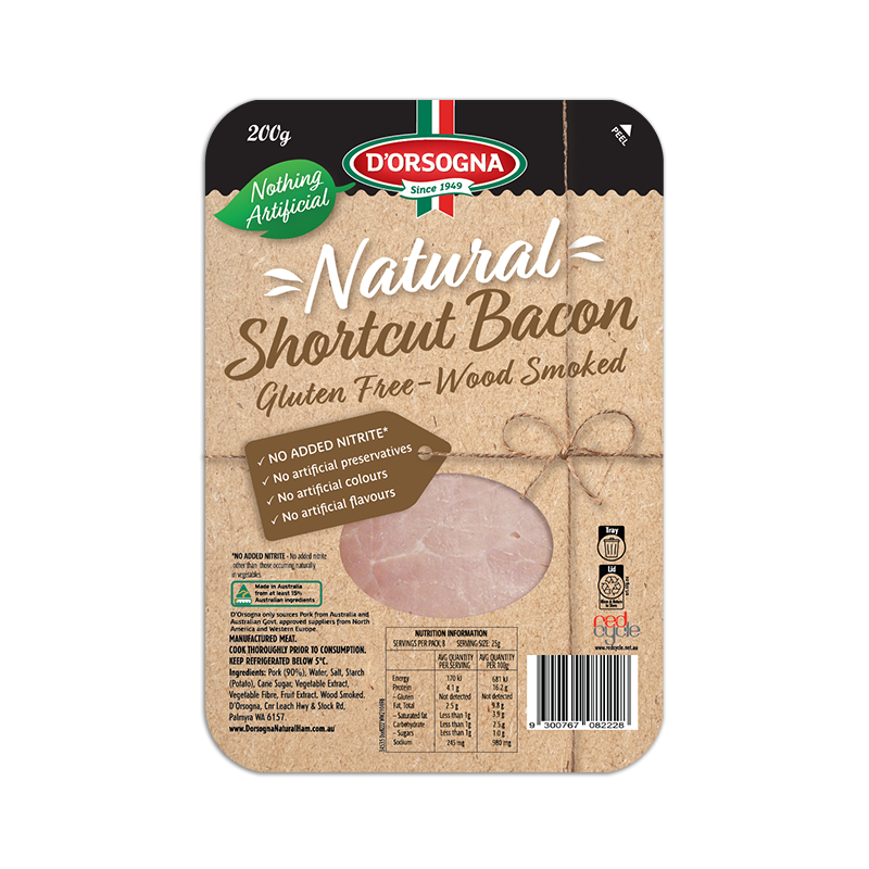 Natural Range Shortcut Bacon 200g