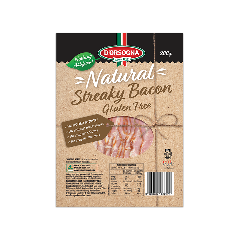 Natural Range Streaky Bacon 200g