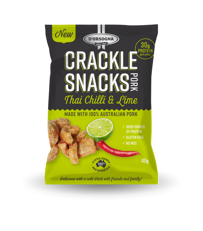 Pork Crackle Snacks - Lime and Chilli