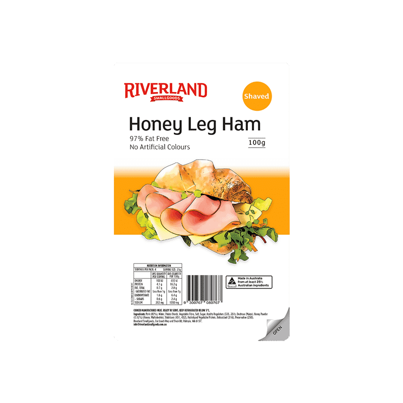 Riverland Honey Leg Ham shaved 100g
