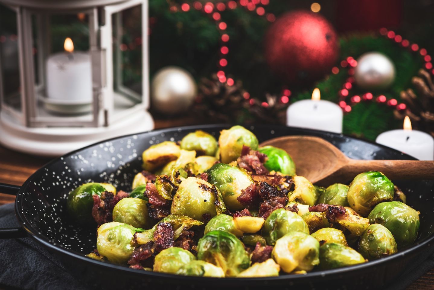 Roasted Brussel Sprouts with Crispy chorizo